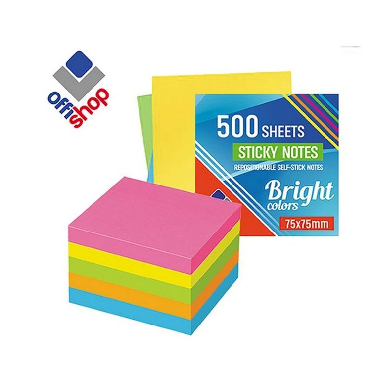 Samoljepljivi Blok Kocka Bright Colors 500 Lista OF018 - Image 1