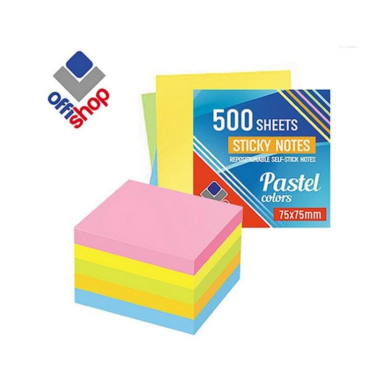 Samoljepljivi Blok Kocka Pastel Colors 500 Lista OF140 - Image 1