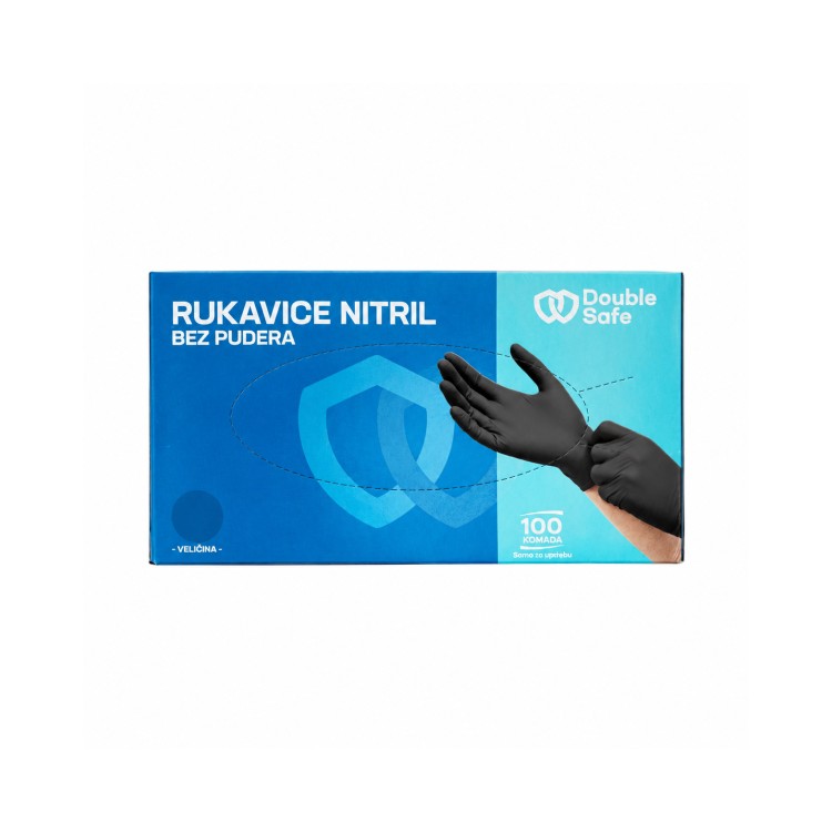 Rukavice Nitril Bez Pudera Crne Double Safe 100/1 1 Rukavice Nitril Bez Pudera Crne Double Safe 100/1 1