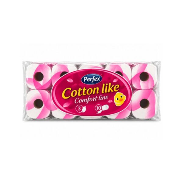 Toalet Papir 3 Sloja 10 Rolni Perfex Cotton Like